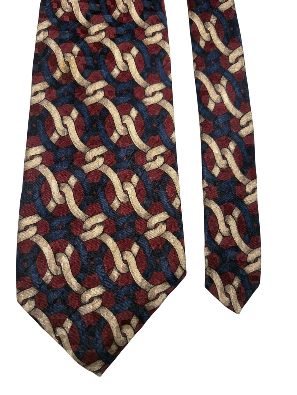 Robert Talbot Best Of Class Silk Red Blue Chain Link Men's Designer Tie